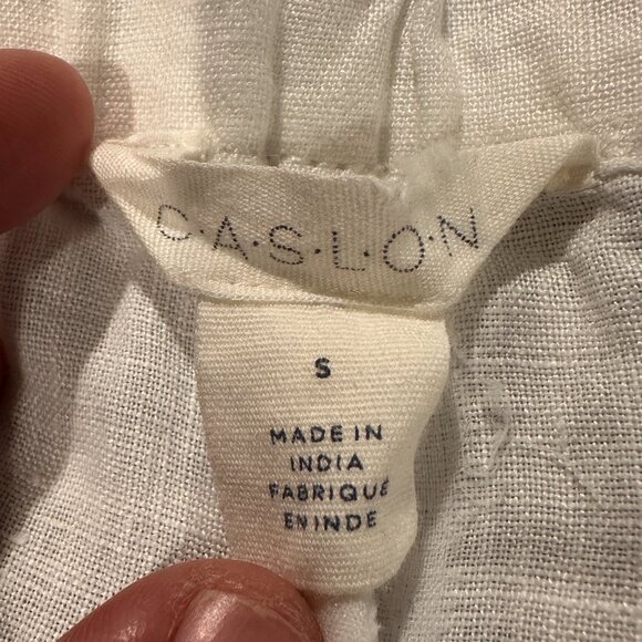 Caslon 100% Linen Drawstring Pants – White – Size S - Picture 2 of 3